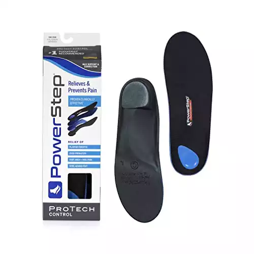 Powerstep ProTech Control Full Length - Over-Pronation Corrective Insole - Maximum Arch Support Orthotic for Women and Men