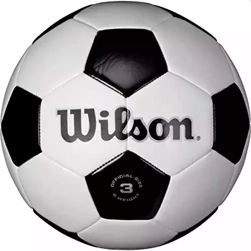 WILSON Traditional Soccer Ball - Size 4, Black/White