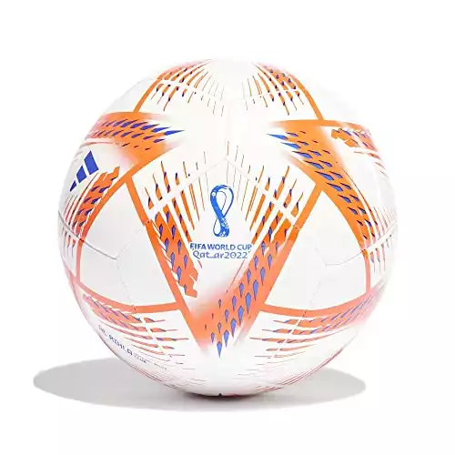 adidas unisex-adult FIFA World Cup Qatar 2022 Al Rihla Club Soccer Ball, White/Solar Red/Pantone, 3