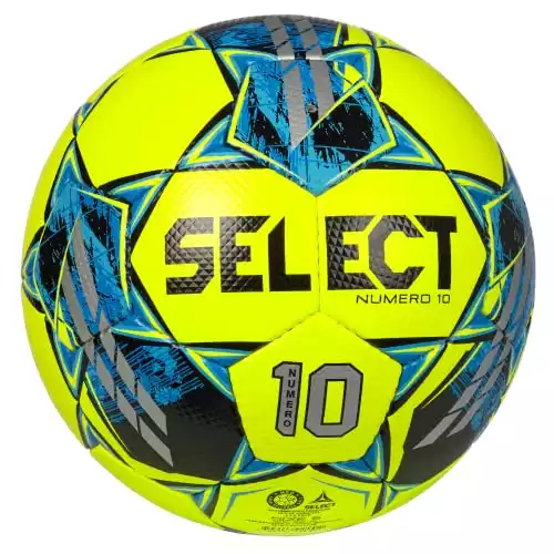 Select Numero 10 V22 Soccer Ball, Yellow/Blue, Size 4