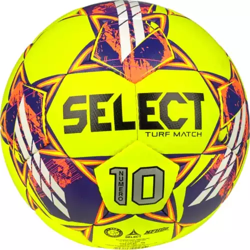 Select Numero 10 Match Turf Soccer Ball, Yellow V23, Size 4