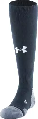 Under Armour Kids' Standard Team Over-The-Calf Socks, U771, 1-Pair, Black/Graphite/White, Small