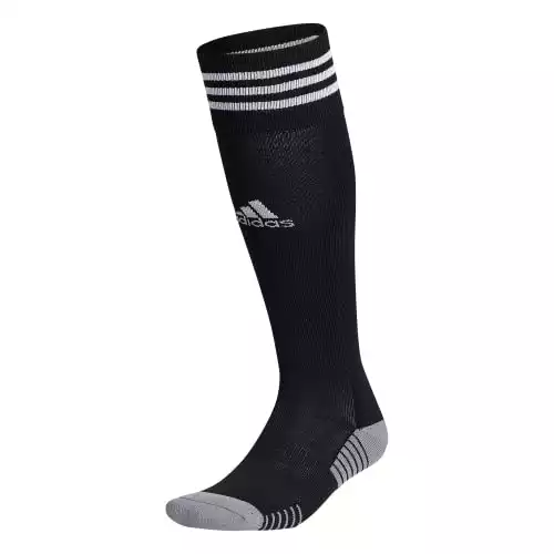 adidas Copa Zone Cushion 4 Soccer Socks (1-Pair) for Men, Women, Boys and Girls, Black/White, Medium