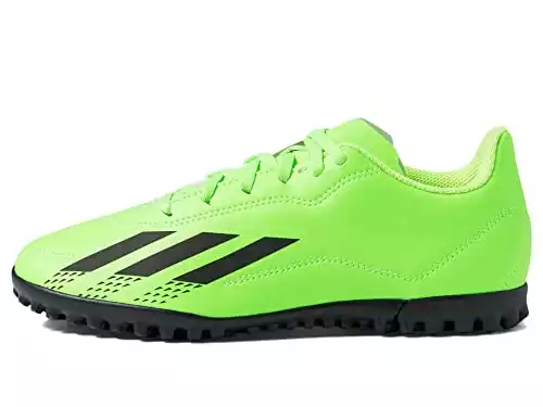 adidas Unisex X Speedportal.4 Turf Soccer Shoe, Solar Green/Solar Red/Solar Yellow, 12.5 US Men